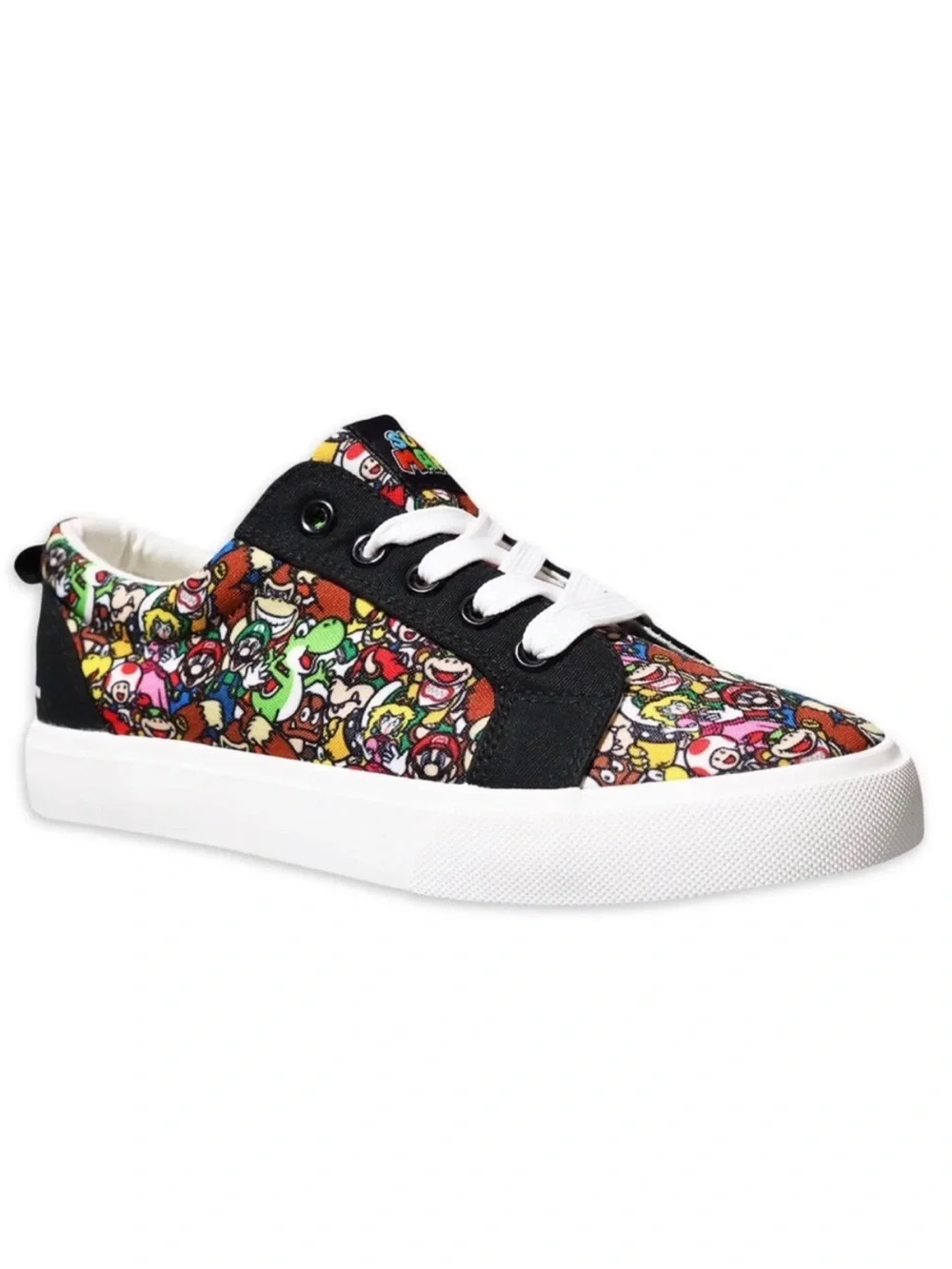 Super Mario X Vans Kids Colorful Cartoon-Print Low-Top Sneakers with White Sole